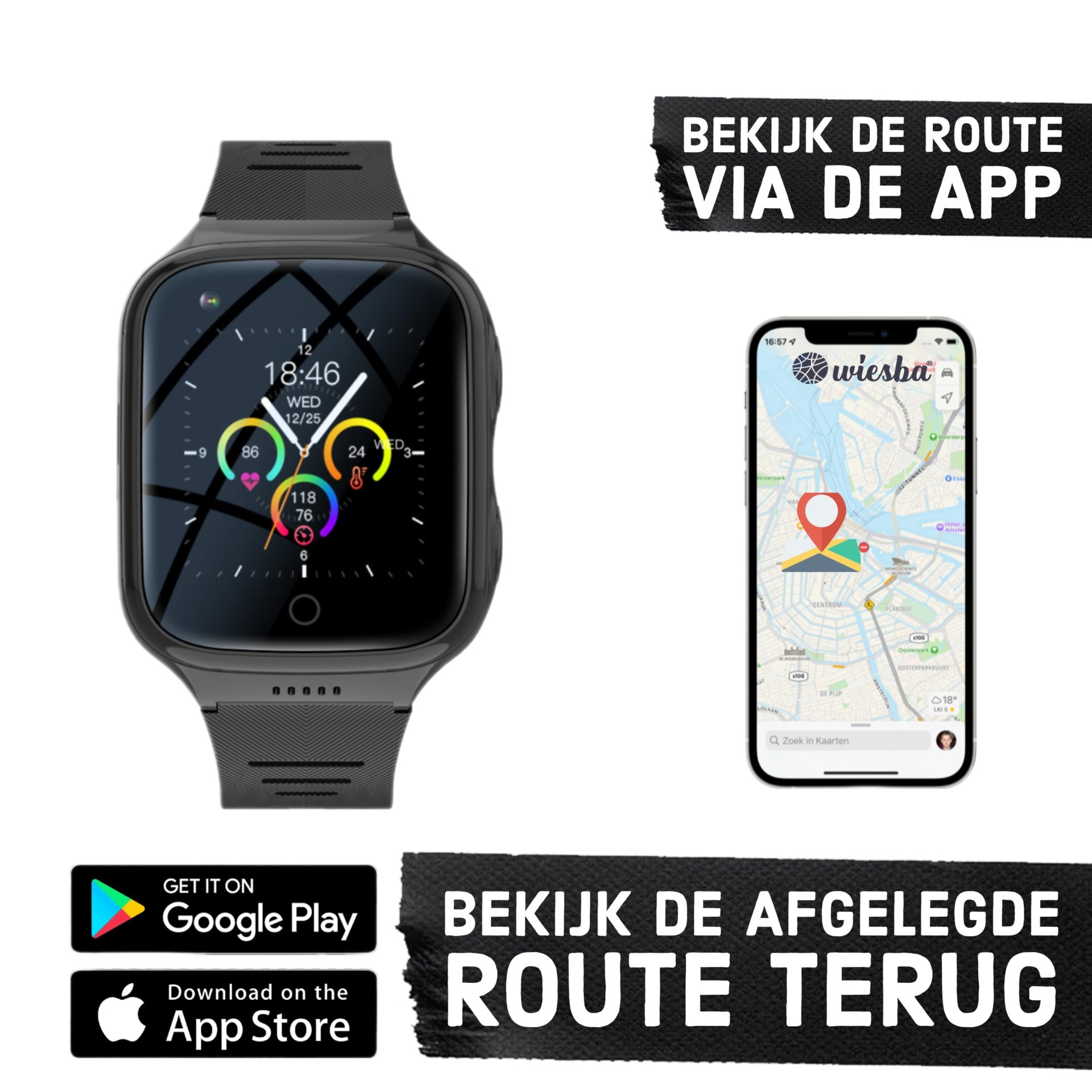 GPS Smartwatch WB9L - GPS Watch Senior - Smartwatch pour personnes âgées - Alarmes personnelles - montre d'alarme personnes âgées - GPS Watch Alzheimer - Détection de chute