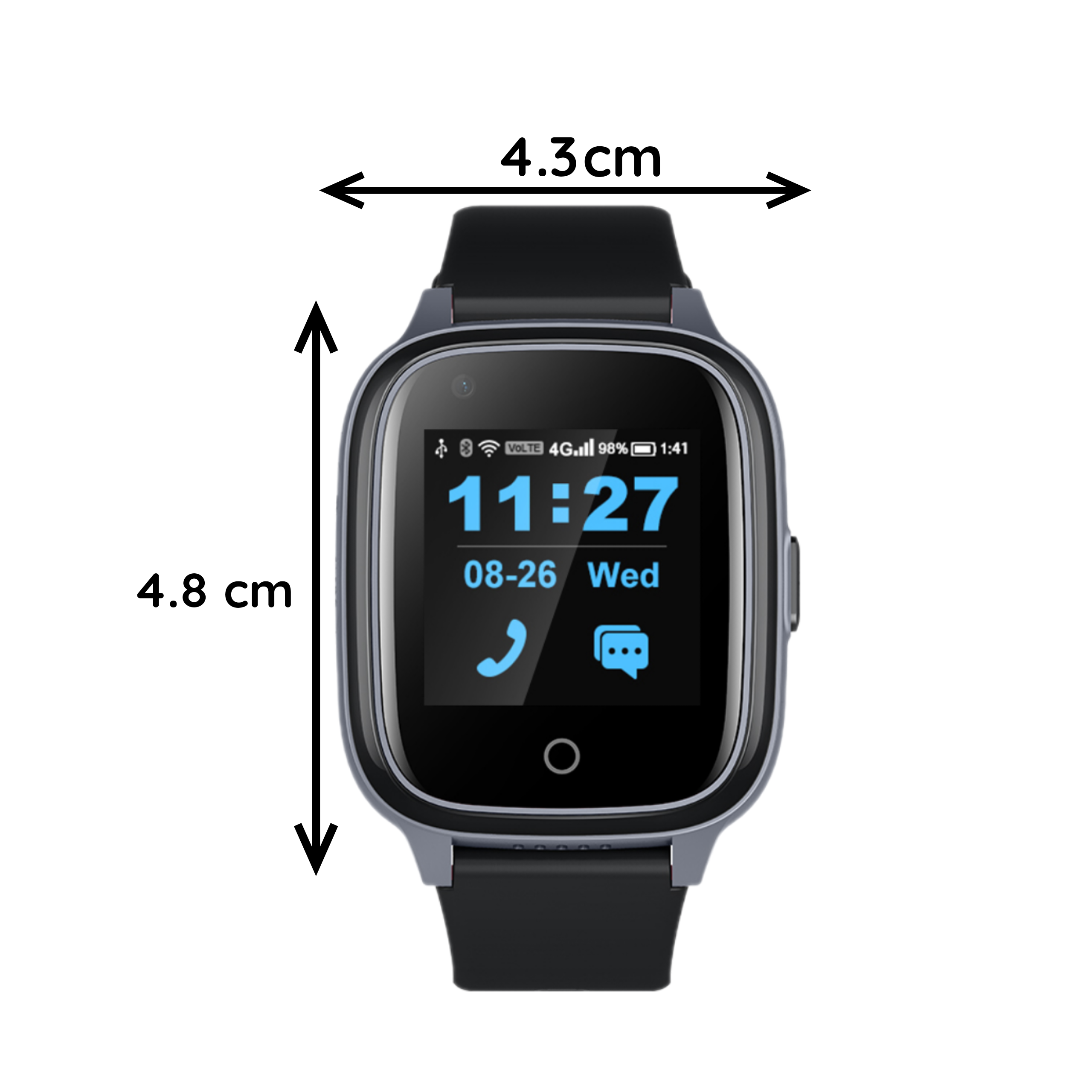 GPS Smartwatch WB32A - GPS Watch Senior - Smartwatch for the Elderly - Alarm Watch Elderly - GPS Watch Alzheimer - Fall Detection