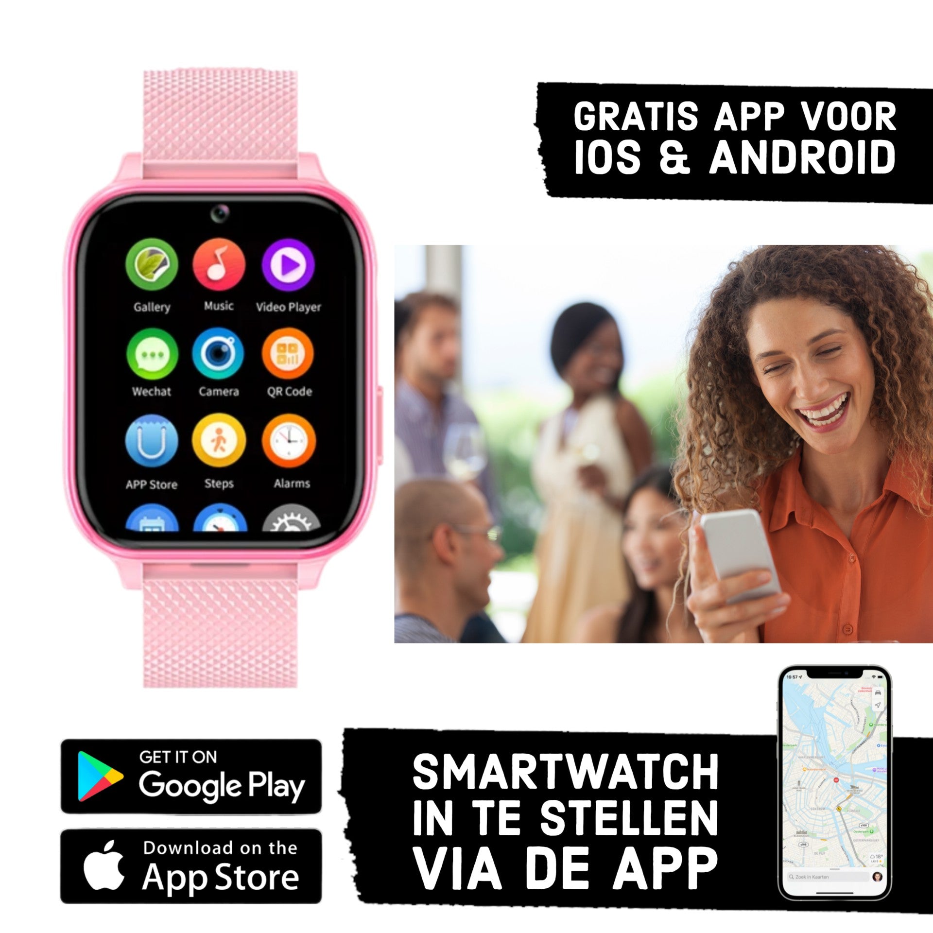 GPS Smartwatch kinderen WB5 - gps horloge kind - kinderhorloge bellen - gps  tracker kinderhorloge - kinderhorloge met gps - kinderhorloge