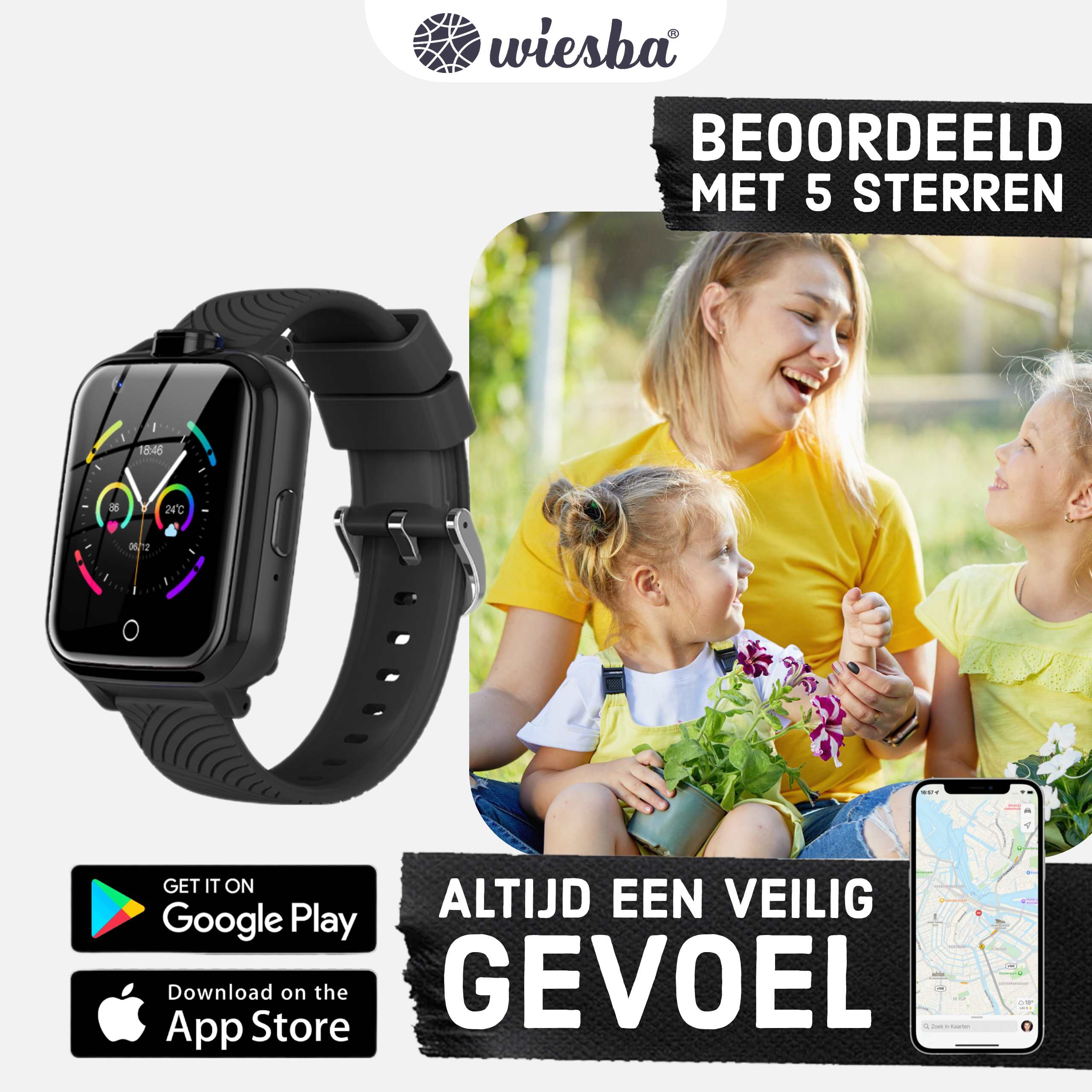 GPS Smartwatch kinderen WB13 - kinderhorloge met gps - kinderhorloge bellen - gps tracker kinderhorloge - gps horloge kinderen - kinderhorloge