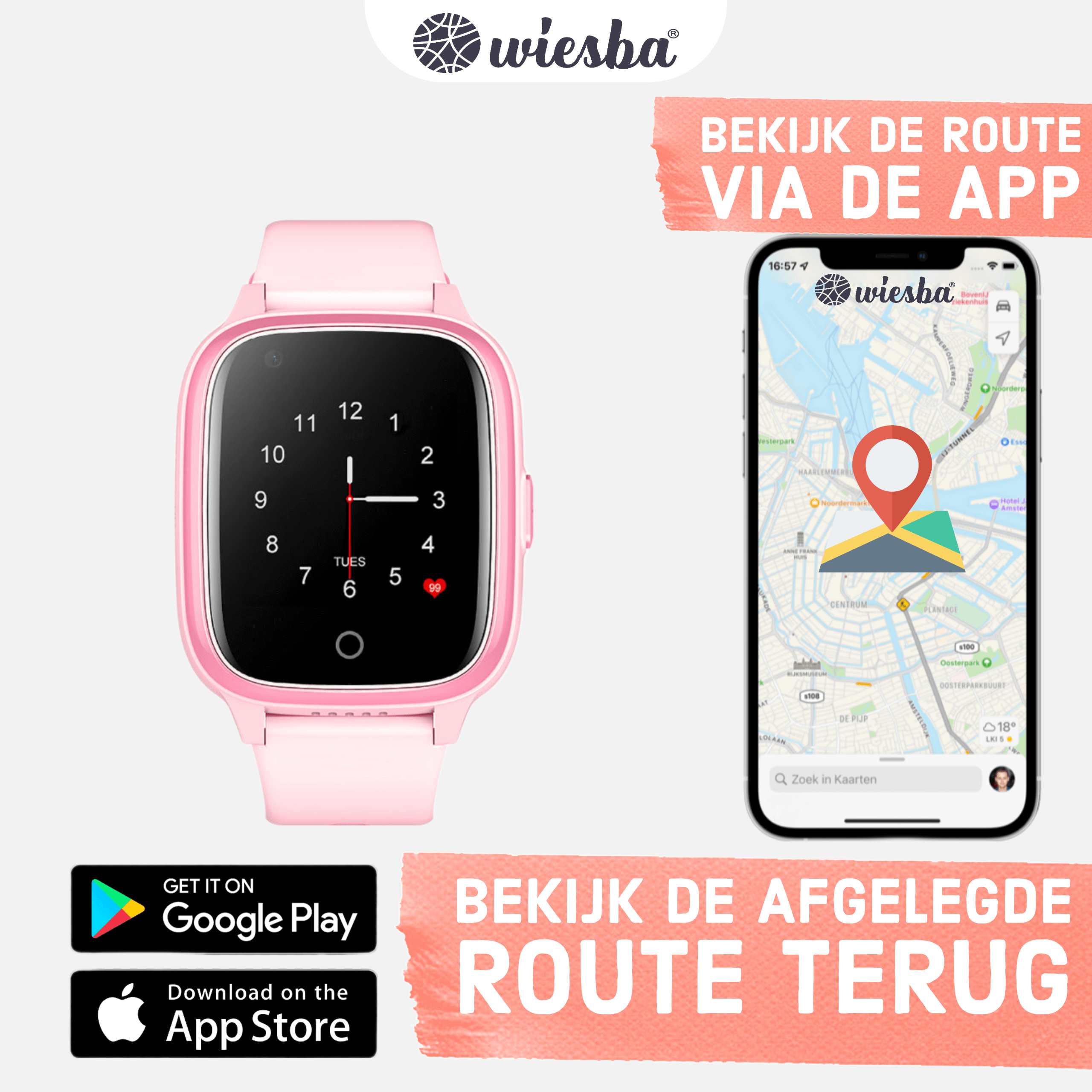 GPS Smartwatch kinderen WB32 - kinderhorloge met gps - kinderhorloge bellen - gps tracker kinderhorloge - gps horloge kinderen - kinderhorloge