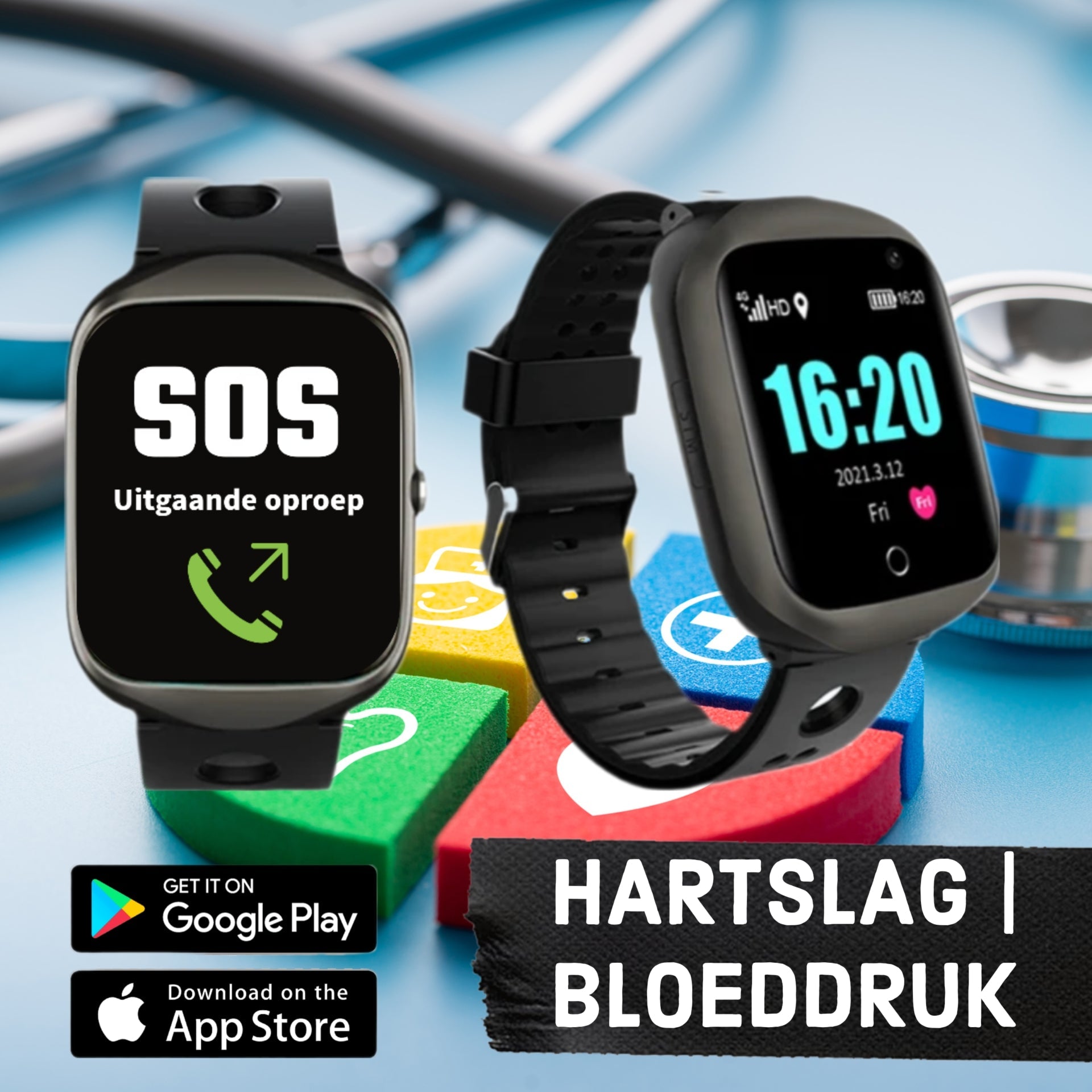 Wiesba WB33S GPS Horloge Senior Smartwatch voor Ouderen