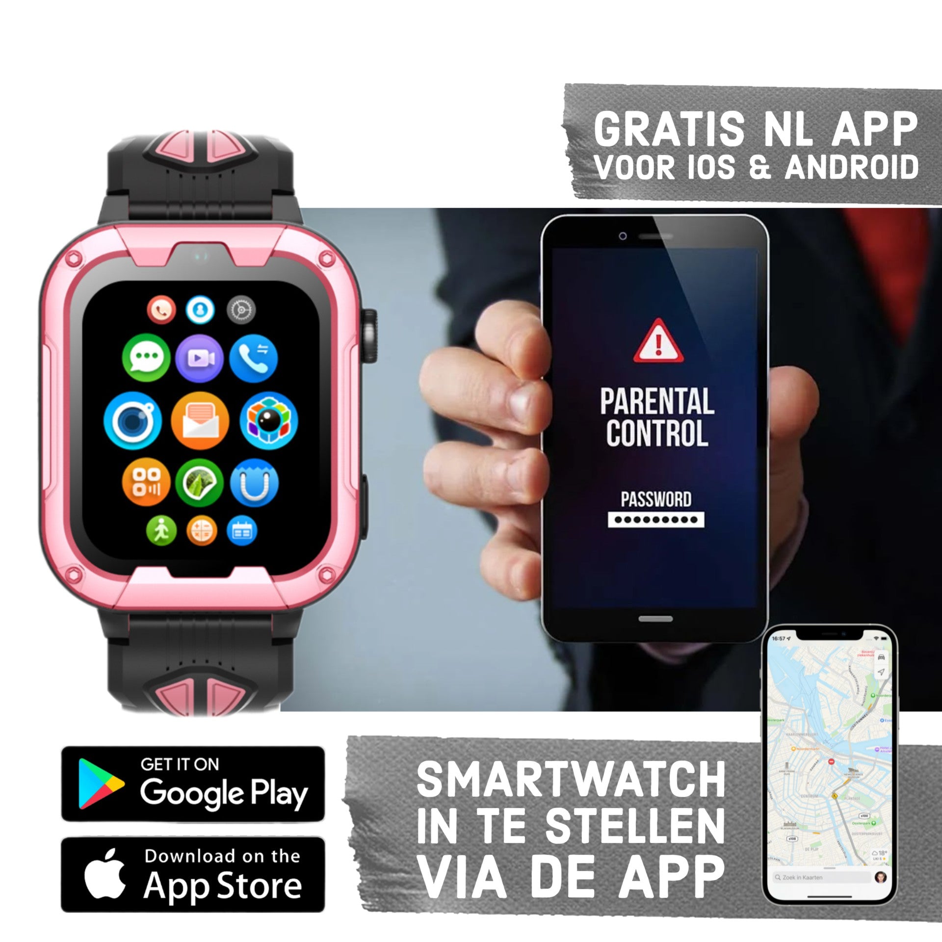 Wiesba WB56 - smartwatch kinderen - gps horloge kind - kinderhorloge bellen  - gps tracker kinderhorloge - kinderhorloge met gps - kinderhorloge